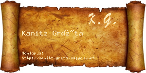 Kanitz Gréta névjegykártya